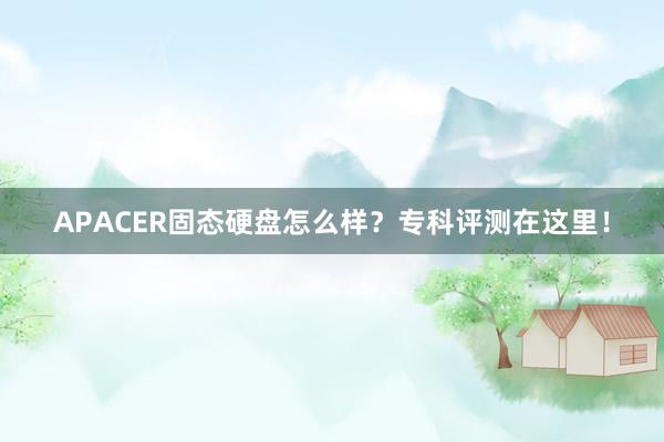 APACER固态硬盘怎么样？专科评测在这里！