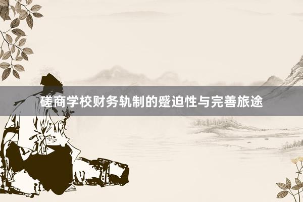磋商学校财务轨制的蹙迫性与完善旅途